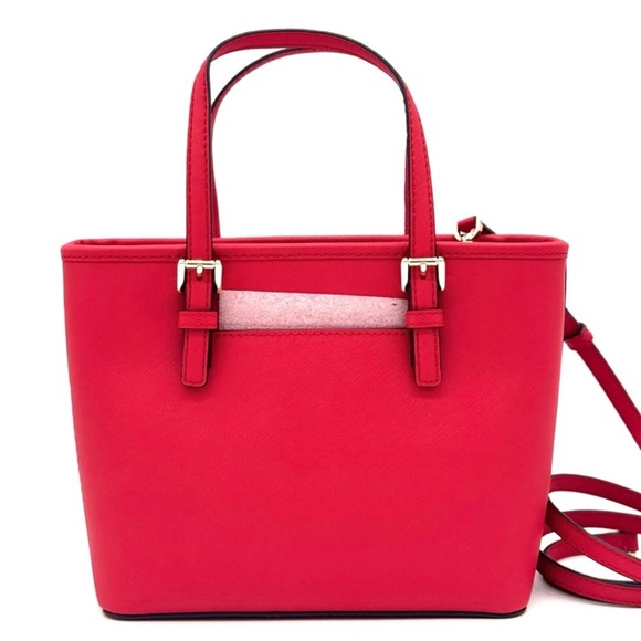 Michael Kors Jet Set Travel Extra-Small Top Zip Tote Bag Red - Picture 6 of 11